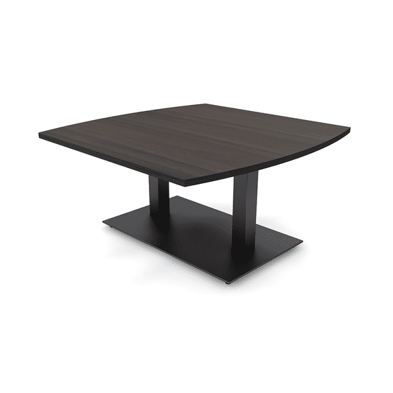 Arc Rectangle Coffee Table For Office Reception Double Post Metal Base