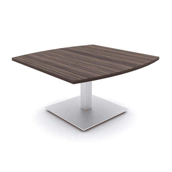Arc Rectangle Shaped Office Coffee Table With Square Metal Base 42x42