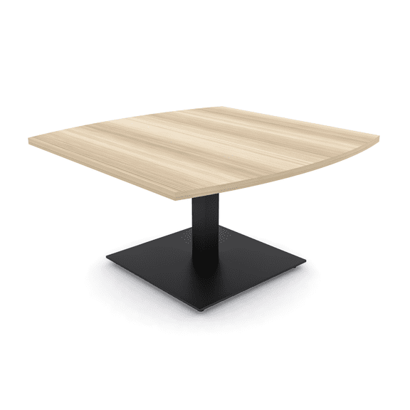 Arc Rectangle Shaped Office Coffee Table With Square Metal Base 42x42