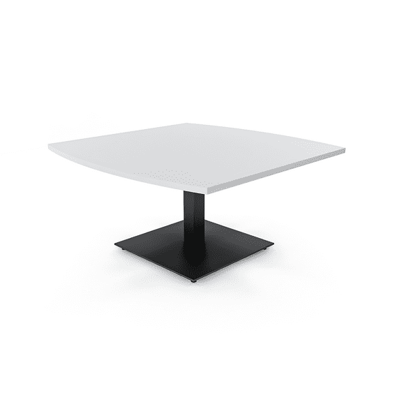 Arc Rectangle Shaped Office Coffee Table With Square Metal Base 42x42