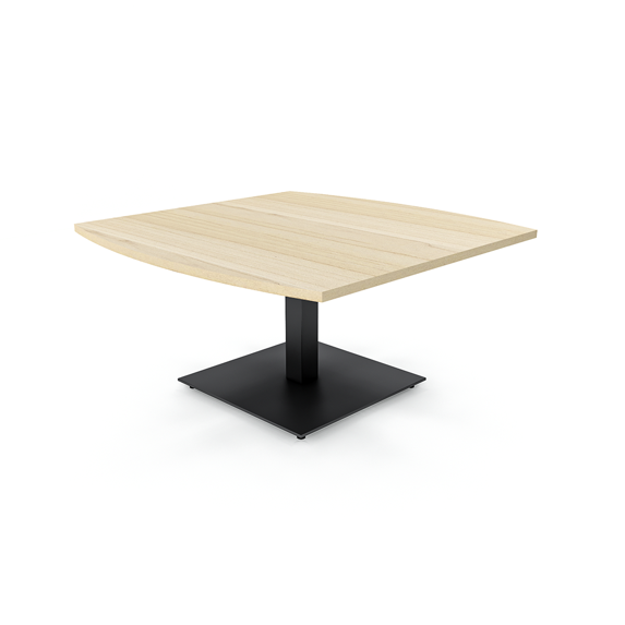 Arc Rectangle Shaped Office Coffee Table With Square Metal Base 42x42