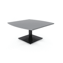 Arc Rectangle Shaped Office Coffee Table With Square Metal Base 42x42