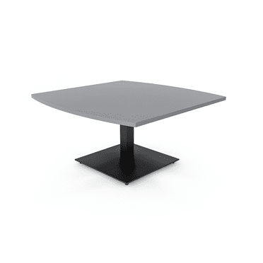 Arc Rectangle Shaped Office Coffee Table With Square Metal Base 42x42