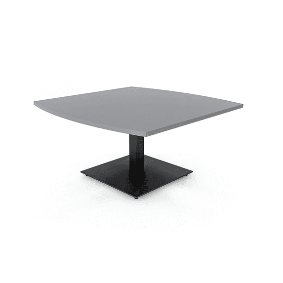 Arc Rectangle Shaped Office Coffee Table With Square Metal Base 42x42