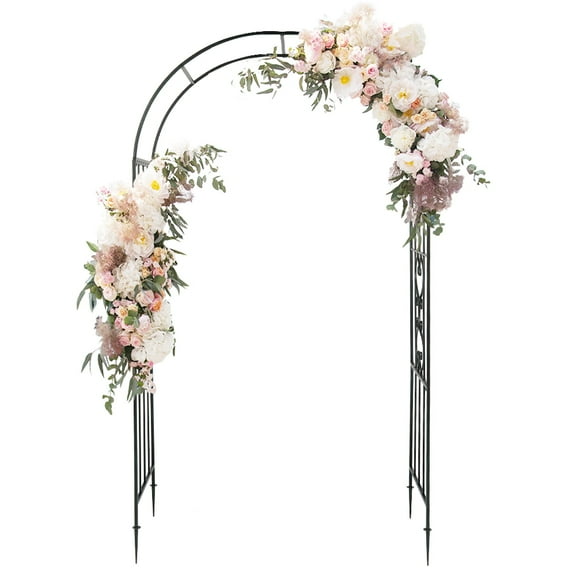 Arc Roof Wrought Iron Arch Plant Climbing Frame for Vines, Roses, Flowers, Free-Standing, Garden/Backyard Decor