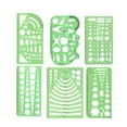 thumbnail image 1 of BESTOYARD 6Pcs Green Clear Plastic Geometric Drawing Ruler Set for Art Design and Drafting, 1 of 6