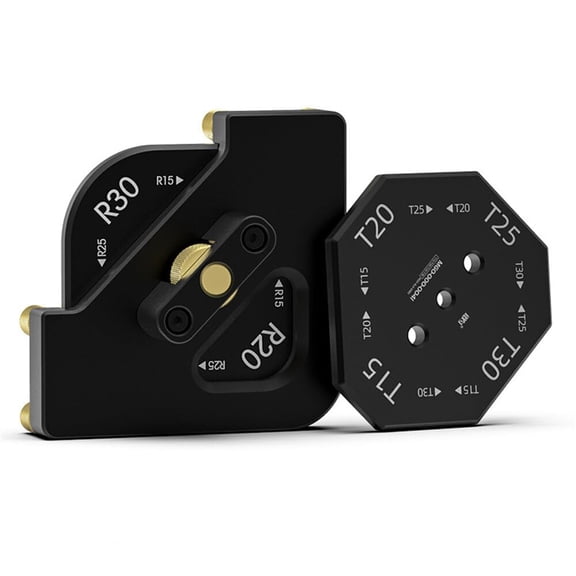 Arc/T Corner Gauge Aluminum Alloy Woodworking Chamfering Template Tool with Quick Change Features Red/Black Perfect for Beveling Rounding Professional or DIY Projects