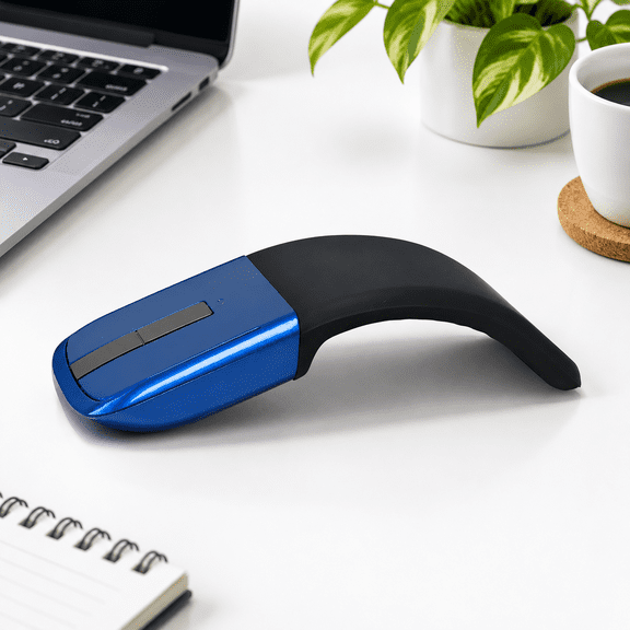 Arc Touch Travel Mouse Foldable Slim And Portable Mini Wirelessputer Folding Optical Mice For Laptop Notebook Tablet - Black & Blu