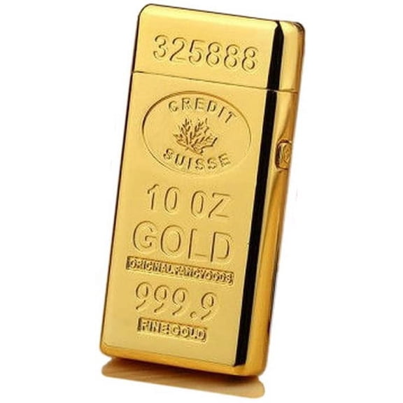 Arc USB Electronic Rechargeable Battery Windproof Gold Bar Shaped Cigar Cigarette Lighter - Gold