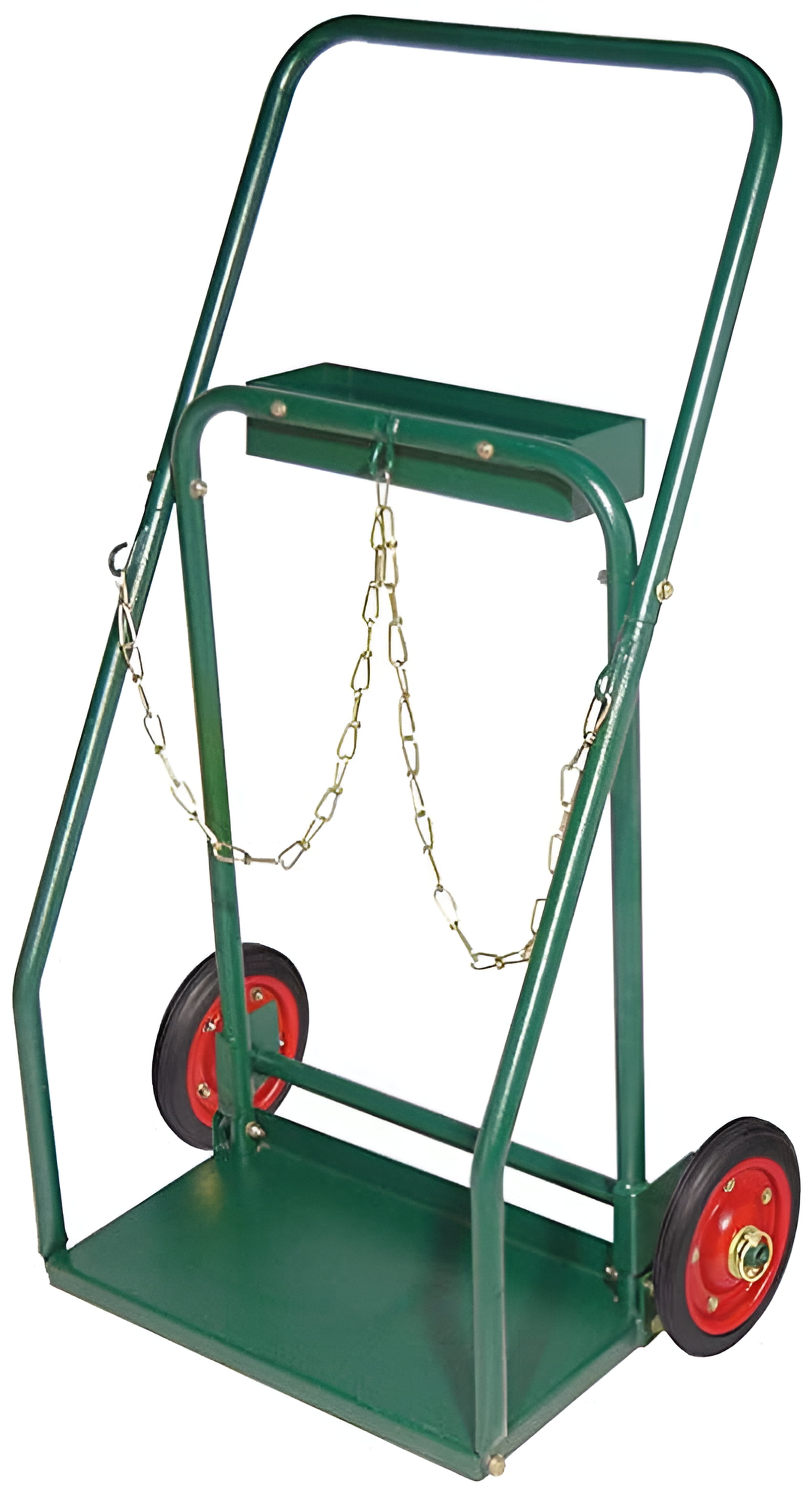 Arc Union Heavy Duty Pneumatic 8 Inch Dual Welding Cylinder Cart with Holding Tray