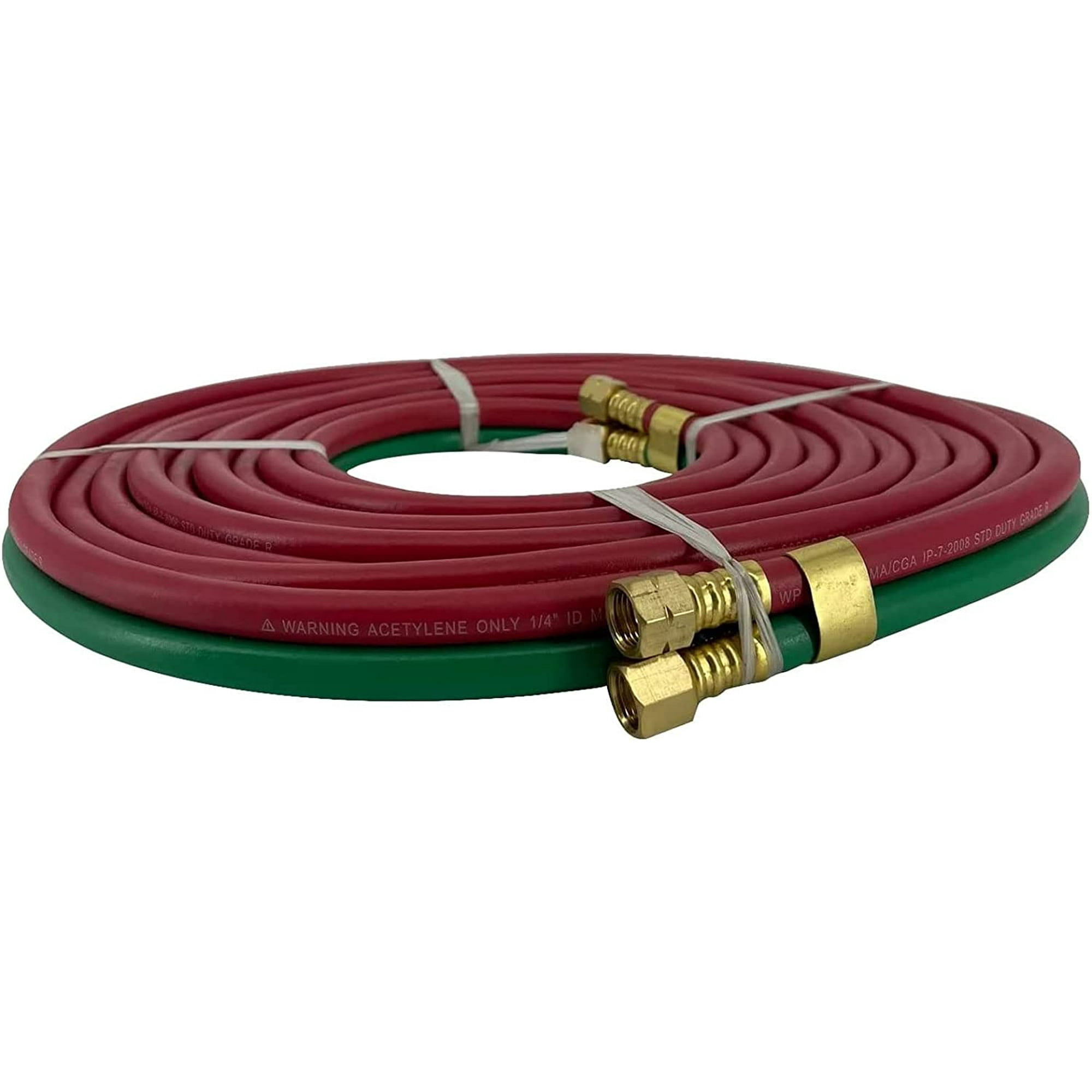Weldcote 316TX12 Twin Welding Hose – Grade T, 3/16" ID X 12.5' Length With BB Fittings For Fuel Gases
