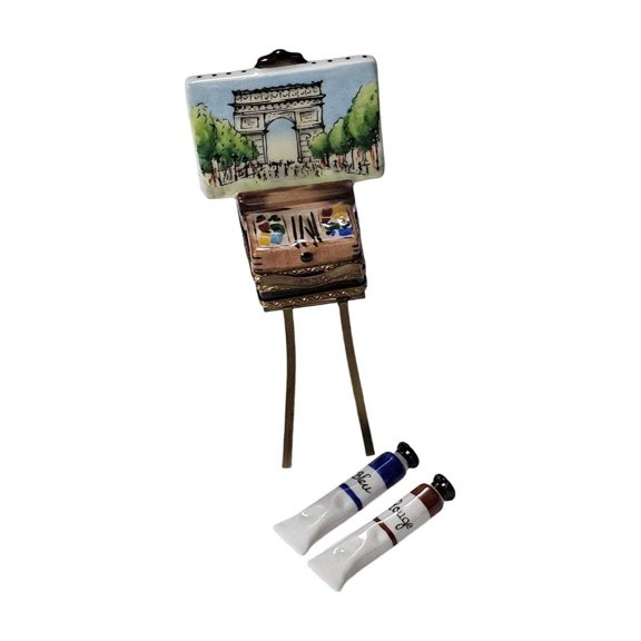 Arc de Triomphe Easel for Art Lovers Limoges Box Porcelain Figurine
