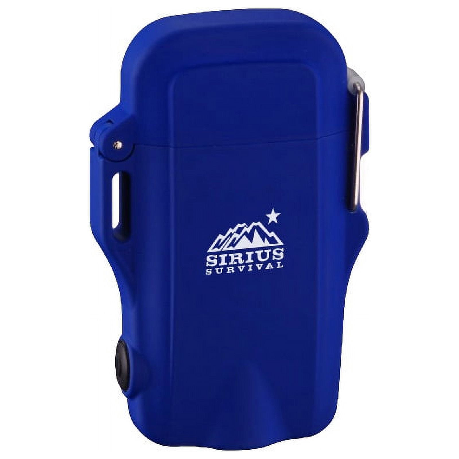 Arc4 Lit Lighter 2.0 - Rechargeable Outdoor Waterproof Dual Arc Plasma Lighter with Flashlight &amp; Lanyard - Blue