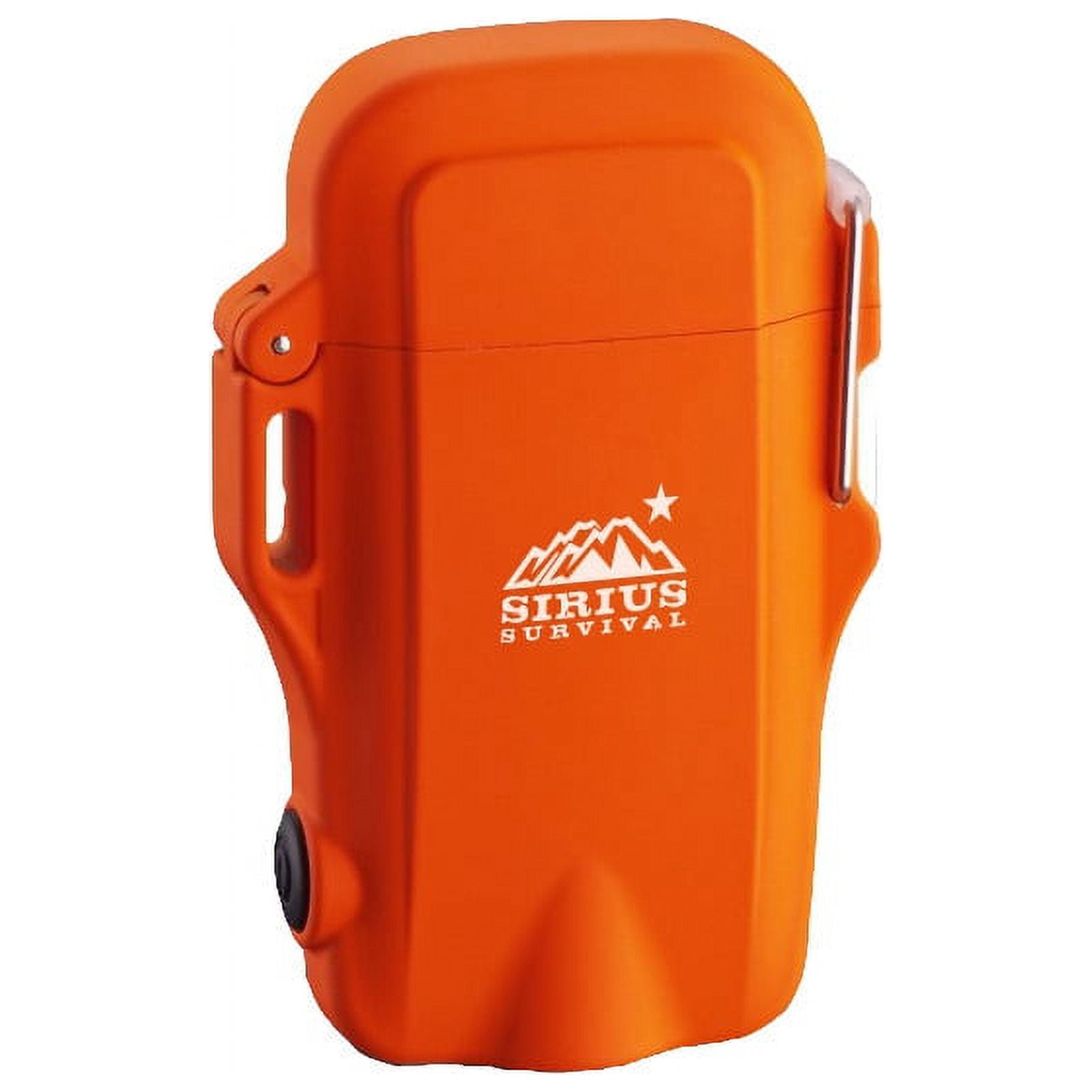 Arc4 Lit Lighter 2.0 - Rechargeable Outdoor Waterproof Dual Arc Plasma Lighter with Flashlight &amp; Lanyard - Orange