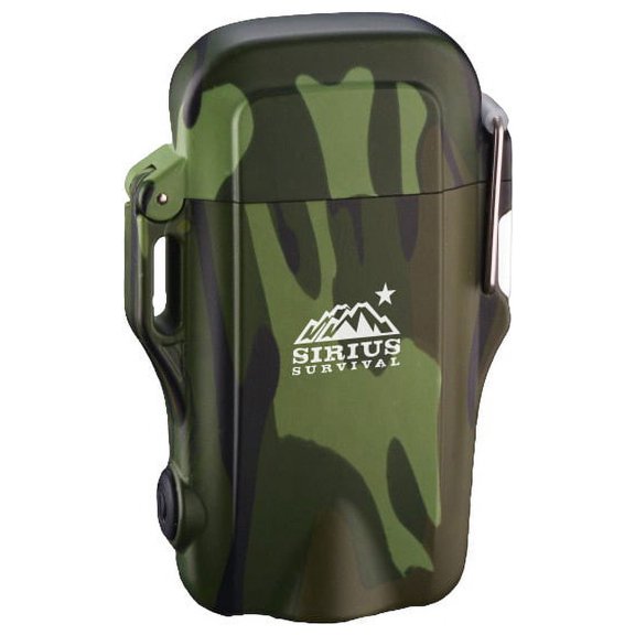 Arc4 Lit Lighter 2.0 - Rechargeable Outdoor Waterproof Dual Arc Plasma Lighter with Flashlight &amp;amp; Lanyard - Camo