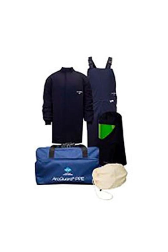 ArcGuard KIT4SC40NG 40 cal Compliance Arc Flash Kit Short Coat & Bib Overall without Gloves, Large