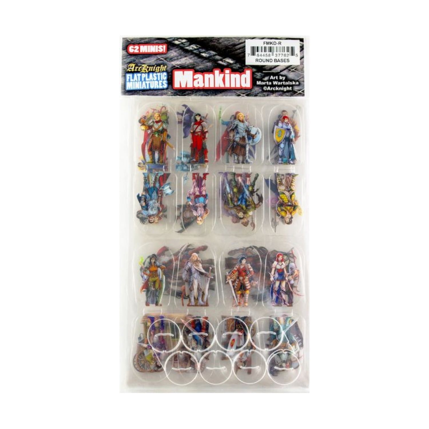 Mankind 62-Piece Multicolor Polycarbonate RPG Miniatures Set