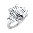 thumbnail image 1 of Arca - Three Stone Ring Trapezoid & Emerald Cut Moissanite Lab - Diamond Engagement Ring, 1 of 5
