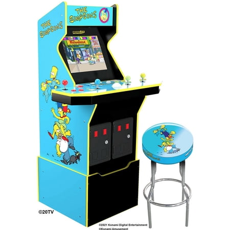 Arcade 1Up - The Simpsons, 4 Player Arcade Machine w/ riser & stool