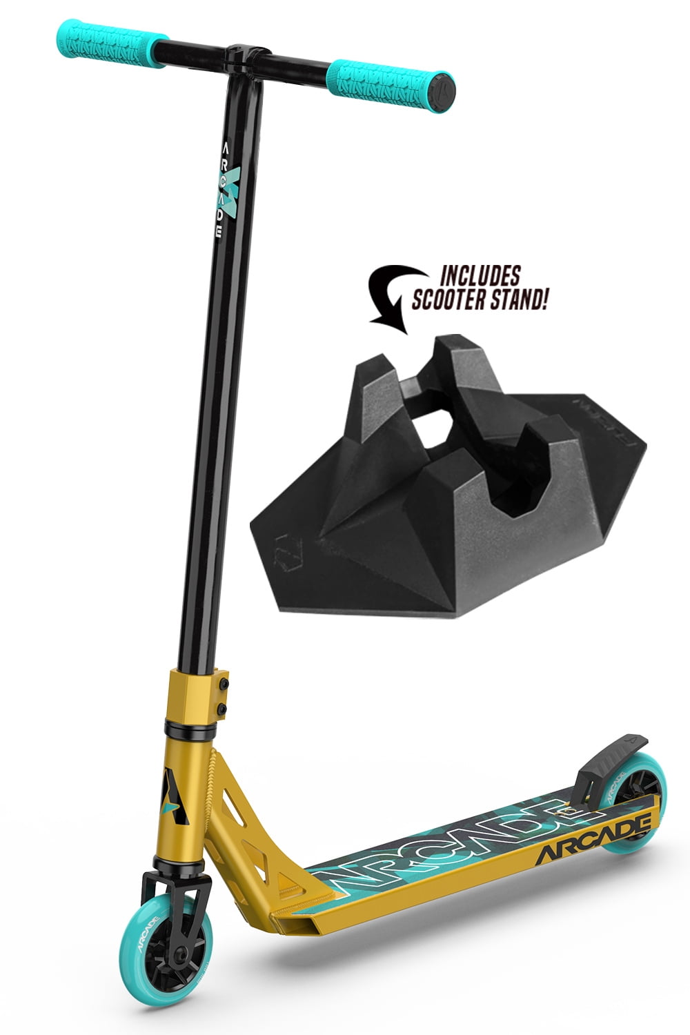 Arcade Action Sports Defender Pro Stunt Scooter For Kids 8 Years And Up, 2 Piece Handlebar, Includes Stand!