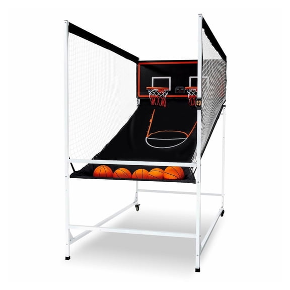 Arcade Basketball Game - 2 Player Indoor Sport with 5 Balls, 8 Modes, Scoreboard & Pump