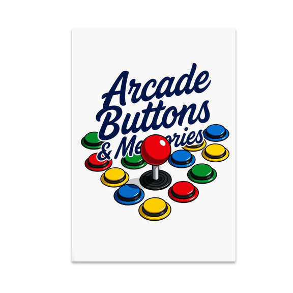 Arcade Buttons & Memories - Classic Arcade Fans - 13x19 Poster Print