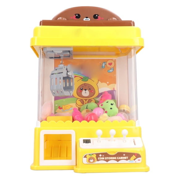 Arcade Claw Machine for Kids - Cartoon Bear Mini Toy Grabber Machine, USB & Battery Operated, Interactive Arcade Game for Home Play