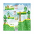 thumbnail image 1 of Arcade Decorative Satin Napkins Set of 4, Tropical Tile Set Game Platform with Palm Trees Summer, Square Fabric Party & Dinner Napkin, 18", Sky Blue Lime Green, by Ambesonne, 1 of 2