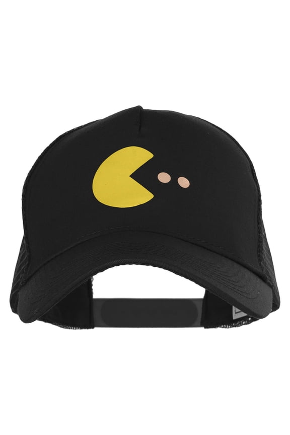 Arcade Eater Solid Cotton Twill 5 panel Mesh Back Cap - Black OSFM