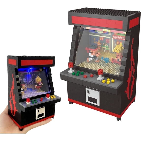 Arcade Fighter Game Micro Blocks Set, 1060 PCS Retro Building Toy for Adults & Kids 12+, DIY Desktop Decor Gift