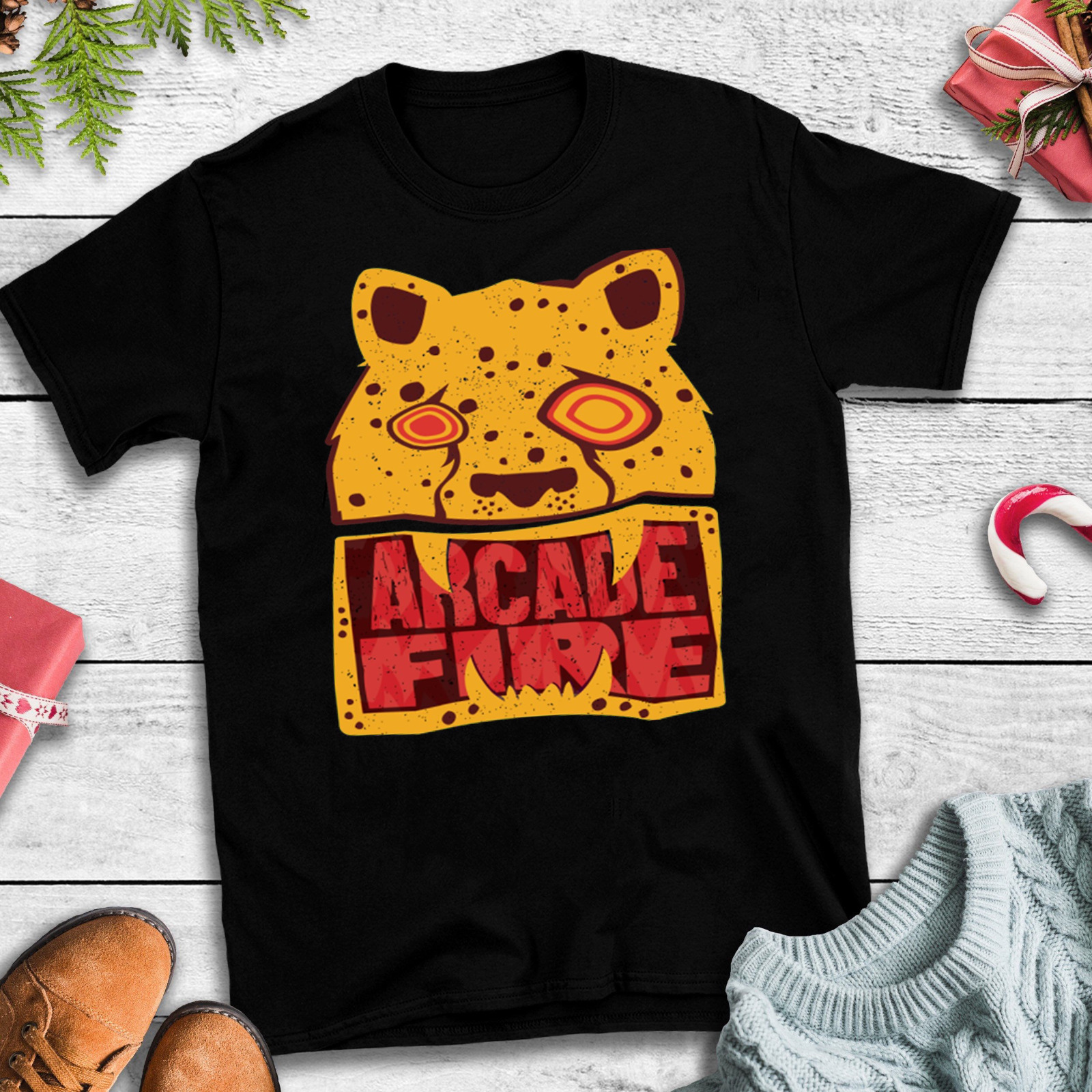 Arcade Fire Band Black Color Cotton Size S4XL Shirt Gift Cute KK296