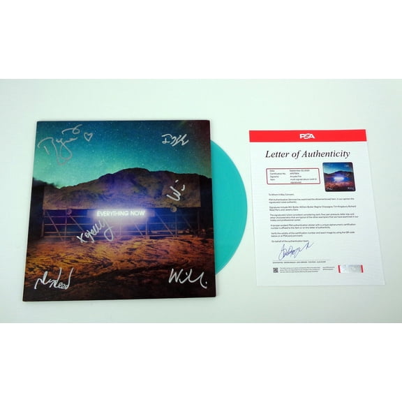 Arcade Fire Band Signed Autograph Everything Now Vinyl Record Album PSA/DNA COA