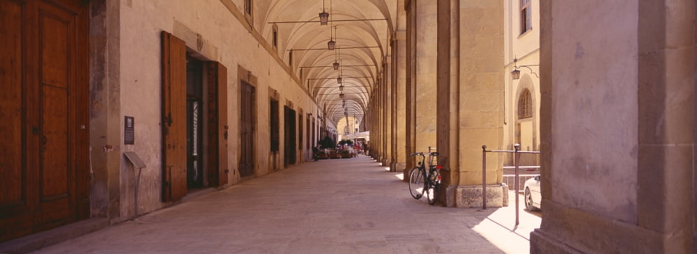 Arcade Florence Tuscany Italy Canvas Art - Panoramic Images (27 x 9)