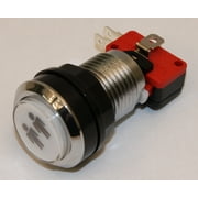 Arcade Game Chrome Silver Plated Illuminated Player 2 Push button