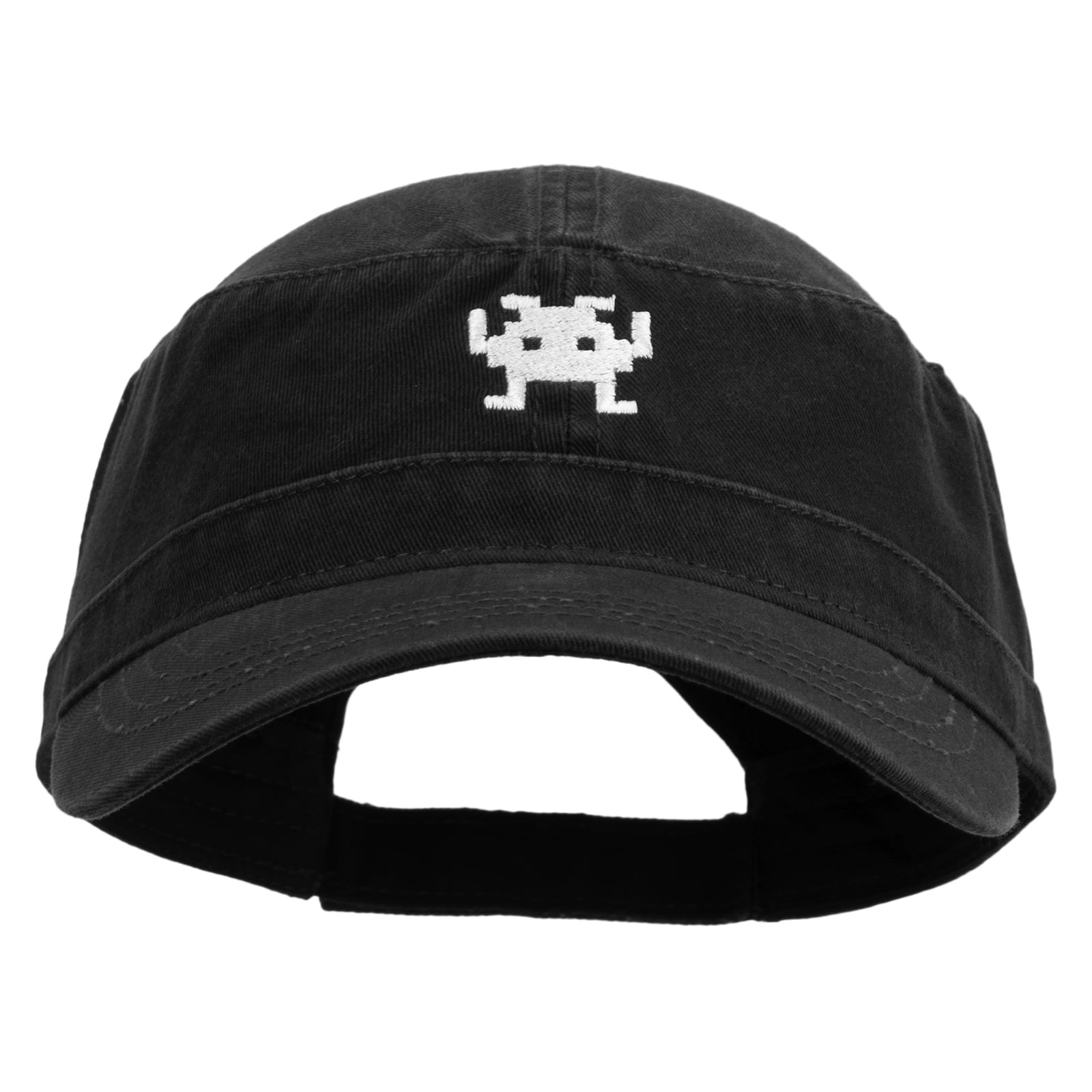 Arcade Game Icon Embroidered Garment Washed Adjustable Army Cap - Black ...