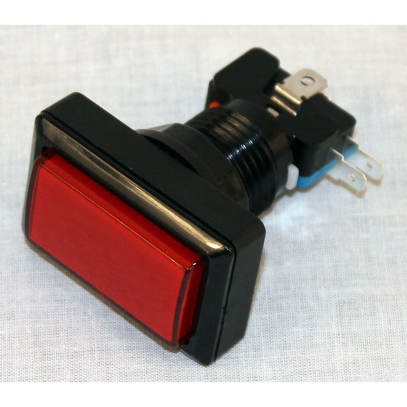 Arcade Game Illuminated Button rectangle for arcade and crane machines Red Jamma Mame