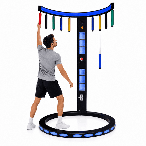 Catching Stick Arcade Game, With Gift-Transparent Display Window,Catching Stick Arcade Game for Party, Business and Game Room, Hand Eye Coordination Training Catching Stick Game Reflex Sticks
