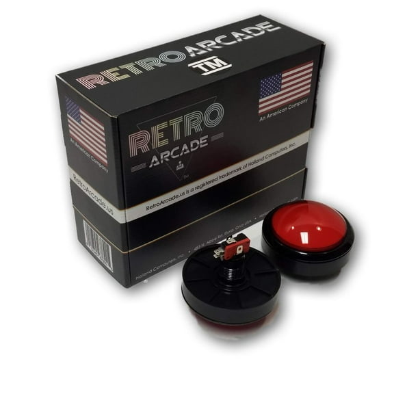 Arcade Game Round Big Dome Illuminated Button for arcade and crane machines Red