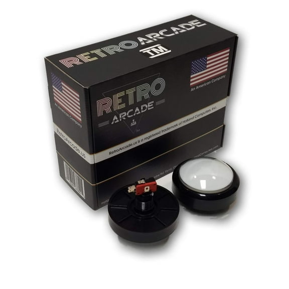 Arcade Game Round Big Dome Illuminated Button for arcade and crane machines White