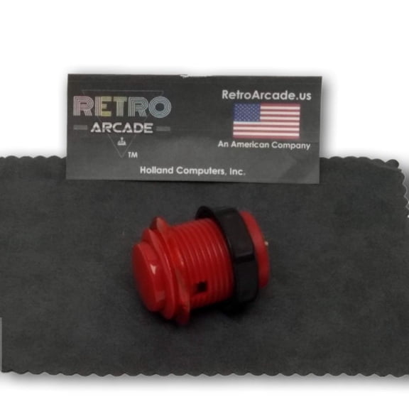 Arcade Game two color, edge transparency round Push button (Red)