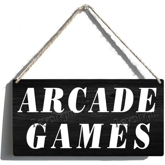 Arcade Games Sign - Game Room wood Indoor or Outdoor Wall Art, 126 Inches