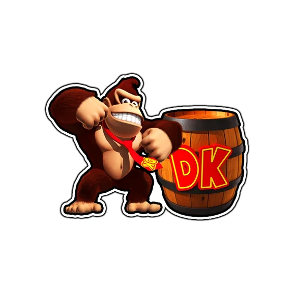 Arcade Gorilla Game & Dk Barrel Vinyl Decal Sticker