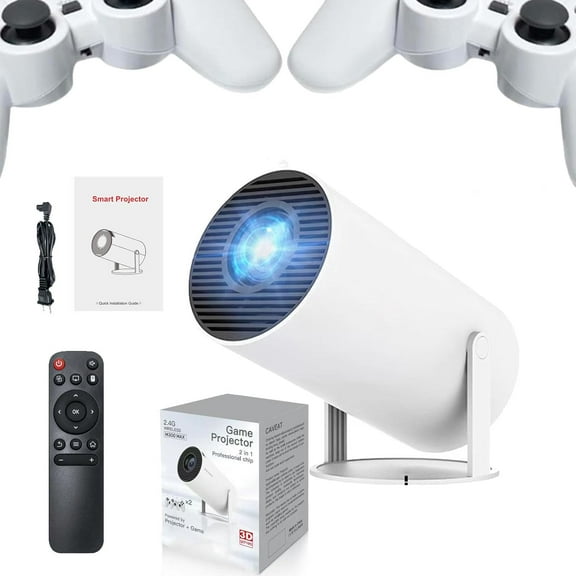 Arcade Projector - Retro Console Projector Arcade Vision, 4k HD Projector with Wifi and Bluetooth, 2 in 1 Arcade Vision Game Projector with 2 Handle Controllers for Retro Fan