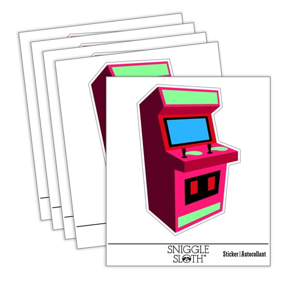 Arcade Retro Gaming Cabinet Car Window Bumper Water Bottle Phone Tablet Laptop Waterproof Vinyl Decal Sticker Set 5-Pack - Gloss Finish - 2.0"