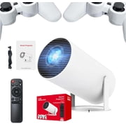 Arcade Vision Retro Projector - Retro Console Projector, Arcade Vision Retro Game Projector, 2-in-1 Arcade Vision Game Projector with 2 Handle Controllers, 4k HD Projector with Wifi and Bluetooth