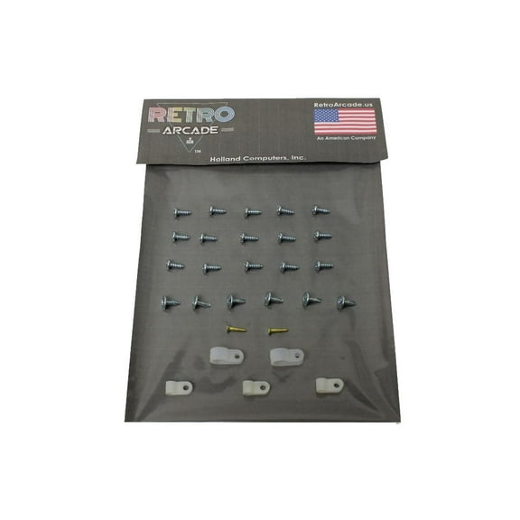 Arcade cocktail cabinet mounting screw kit, Kit contains (15) RA-SCREW-1, (6) RA-SCREW-2, (2) RA-SCR