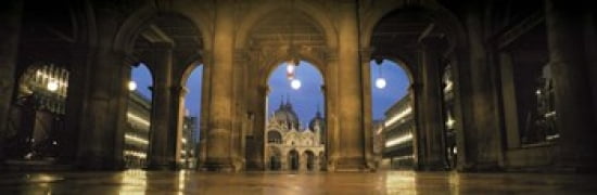 Arcade of a building St Marks Square Venice Italy Canvas Art - Panoramic Images (36 x 12)