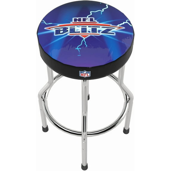 Arcade1UP NFL Blitz Logo Pub Video Game Adjustable Height Stool with Foam Padding