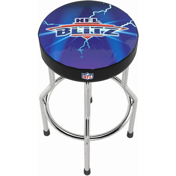 Arcade1UP NFL Blitz Logo Pub Video Game Adjustable Height Stool with Foam Padding