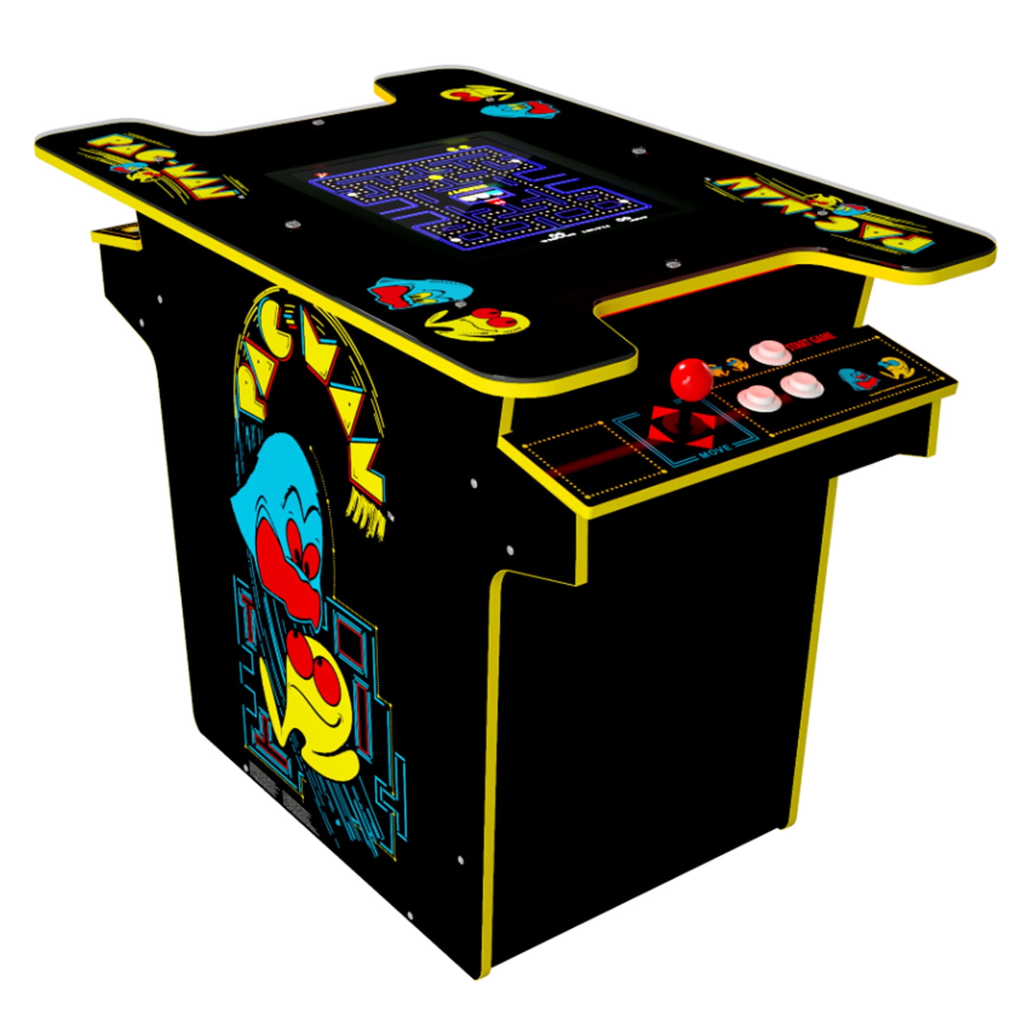 Open Box Arcade1UP PAC-MAN Head-to-Head Arcade Table, 12 Games in 1, Black